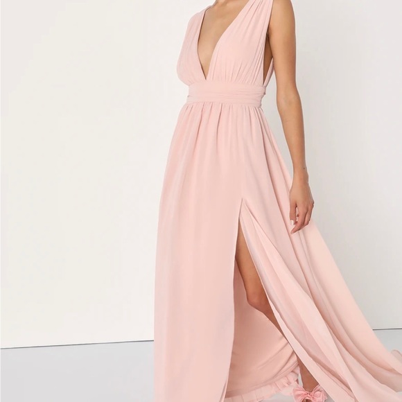 Lulus Heavenly Hues Blush Maxi Dress NWT - Picture 3 of 4